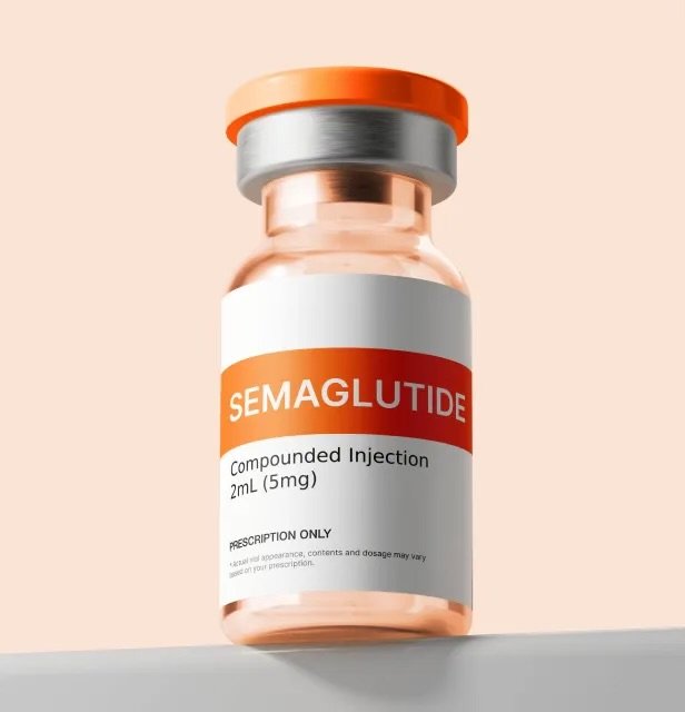 a close-up of a bottle Semaglutide for weight loss management