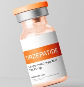 a close-up of a bottle tirzepatide weight loss management